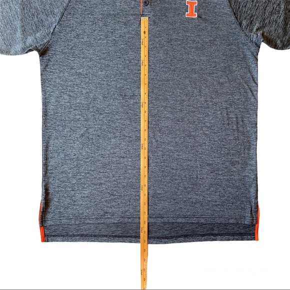 Men’s Colossal NCAA Illinois Fighting Illini Team Polo Shirt Gray + Orange - XL - Picture 4 of 5